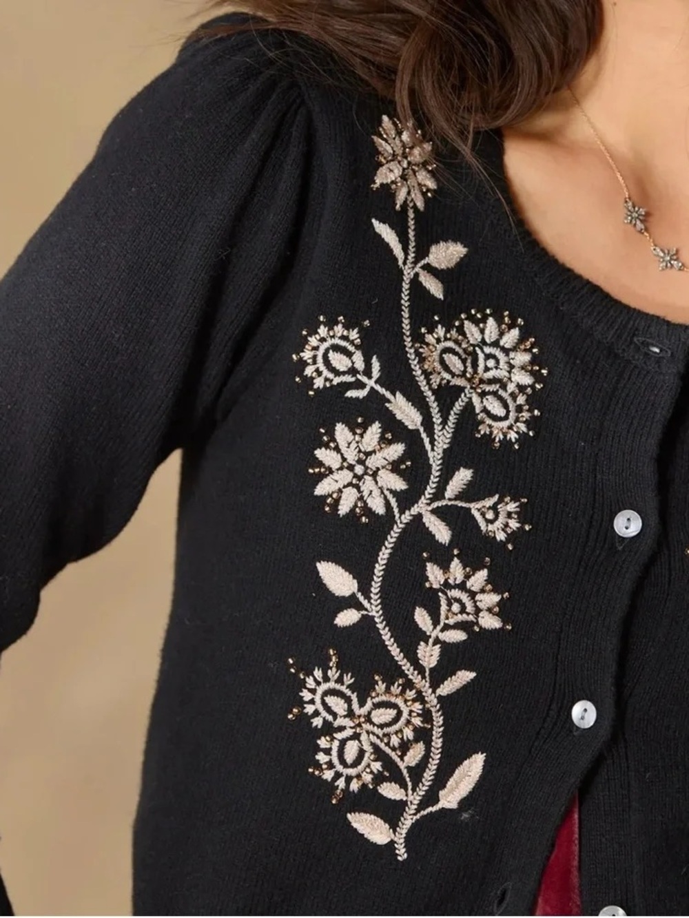 Sundance Embroidered Cardigan Sweater - Picture 3 of 8